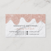 Girly Rose Gold Glitzer Tropfen Marmorschminke Treuekarte (Rückseite)