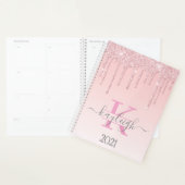 Girly Rose Gold Glitzer Tropfen Ombre Monogram 202 Planer (Anzeige)