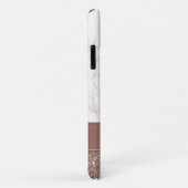 Girly Rose Gold Glitzer und Marmorskriptname Case-Mate iPhone Hülle (Hinten/Rechts)