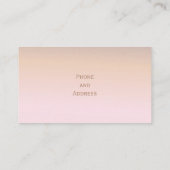 Girly, Rose Gold Glitzer Visitenkarte (Rückseite)