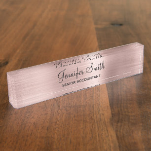 Girly Rose Gold Imitate Foil Namensplakette
