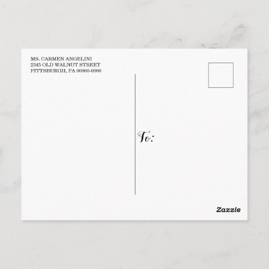 Girly Rose Gold Marble Glitzer Foto Abschluss Postkarte (Rückseite)