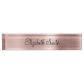 Girly Rose Gold Metallic Namensplakette (Vorderseite)