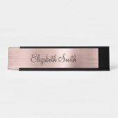 Girly Rose Gold Metallic Schreibtischnamensplakette (Vorderseite )
