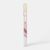 Girly Rose Gold Monogram Geometric Marble iPhone 16 Hülle (Linke Seite)