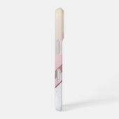 Girly Rose Gold Monogram Geometric Marble iPhone 16 Hülle (Rechte Seite)