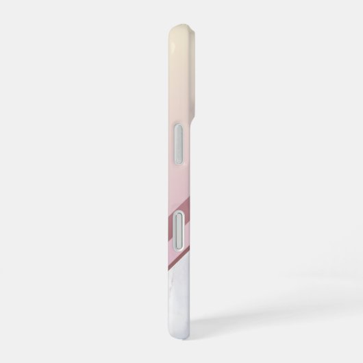 Girly Rose Gold Monogram Geometric Marble iPhone 16 Hülle (Rechte Seite)