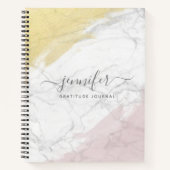 Girly Rose Gold Monogram Personalisiert Marble Notizblock (Vorderseite)
