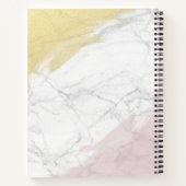 Girly Rose Gold Monogram Personalisiert Marble Notizblock (Rückseite)