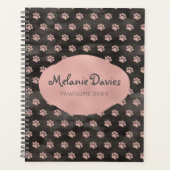 Girly Rose Gold Pawprints Planer (Vorderseite)