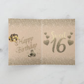 Girly Rose Gold Personalisiert Sweet 16. Geburtsta Karte (Innenseite)