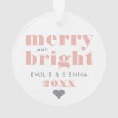 Girly Rose Gold Snowflake Merry und Helles Foto Ornament (Rückseite)