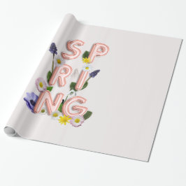 Girly Rose Gold Trendy Blume SPRING Typografie Geschenkpapier