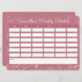 Girly Rose Gold Weekly School Programm (Vorne/Hinten)