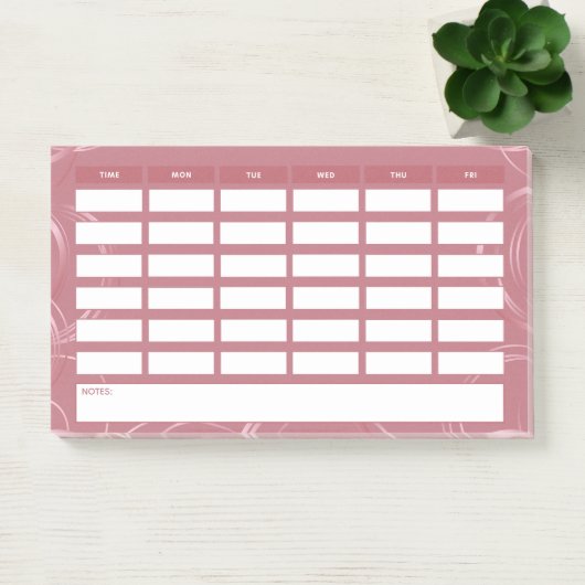 Girly Rose Gold Weekly School Programm Post-it Klebezettel (Büro)