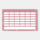 Girly Rose Gold Weekly School Programm Post-it Klebezettel (Vorderseite)