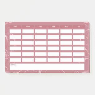 Girly Rose Gold Weekly School Programm Post-it Klebezettel