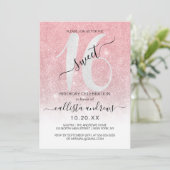 Girly Rose Gold White Glitzer Ombre Sweet 16 Einladung (Stehend Vorderseite)