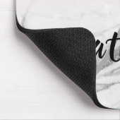 Girly Rose Pink Gray Marmor Monogram Name Mousepad (Ecke)