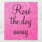 Girly Rosé The Day Away Hot Pink Glitzer Sparkone Weinetikett (Einzelnes Label)