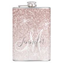 Girly Rosen-GoldGlitzer-Monogramm Bachelorette