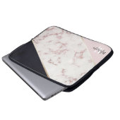 Girly Rosen-Goldmarmor-abstraktes Monogramm Laptopschutzhülle (Vorne Knopf)