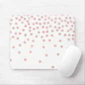 girly RosengoldGlitter Confetti-Polkapunkte Mousepad (Mit Mouse)