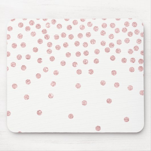 girly RosengoldGlitter Confetti-Polkapunkte Mousepad (Vorne)