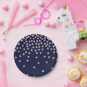 girly RosengoldGlitter Confetti-Polkapunkte Pappteller (Party)