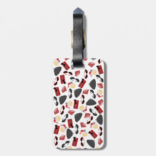 Girly roter Zusatz-Gepäckanhänger Gepäckanhänger (Rückseite vertikal)