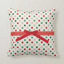Girly rotes Tupfen-Feiertags-Muster-Wurfs-Kissen Kissen
