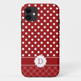 Girly rotes weißes Monogramm der Tupfen-iPhone5 Case-Mate iPhone Hülle