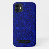 Girly Royal Blue Sparkle Sequins Monogram Case-Mate iPhone Hülle (Rückseite)
