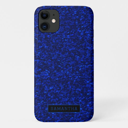 Girly Royal Blue Sparkle Sequins Monogram Case-Mate iPhone Hülle (Rückseite)