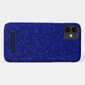 Girly Royal Blue Sparkle Sequins Monogram Case-Mate iPhone Hülle (Rückseite (Horizontal))