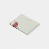 Girly Rustic Rose Monogram Floral Post-It Notes Klebezettel (angewinkelt)