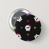 girly Schädel Button (Vorne & Hinten)