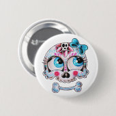 Girly Schädel Button (Vorne & Hinten)
