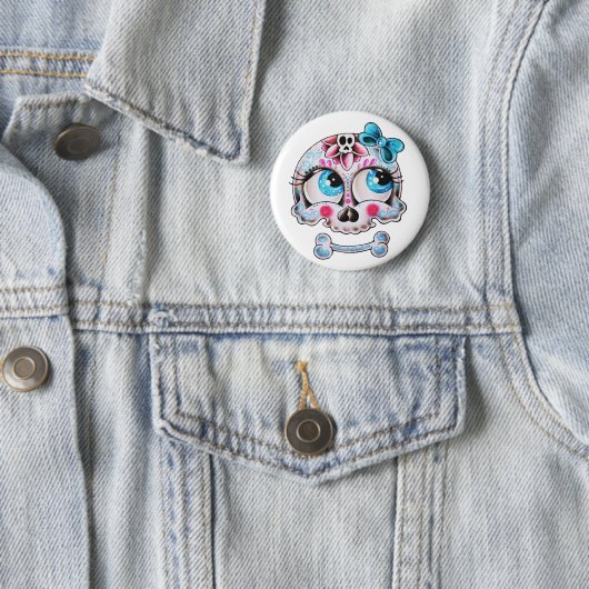 Girly Schädel Button (Beispiel)
