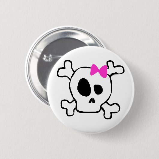 Girly Schädel Button (Vorne & Hinten)