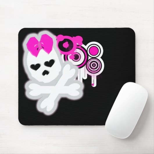 Girly Schädel Mousepad (Mit Mouse)