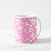 Girly Schädel-Muster Kaffeetasse (VorderseiteRechts)