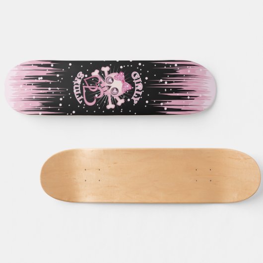 Girly Schädel-Skate Skateboard (Horizontal)