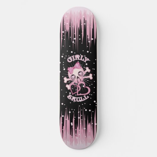 Girly Schädel-Skate Skateboard (Vorderseite)