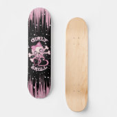 Girly Schädel-Skate Skateboard (Vorderseite)