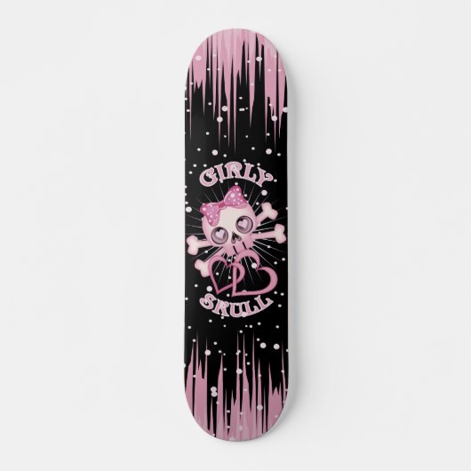 Girly Schädel-Skate Skateboard (Vorne)