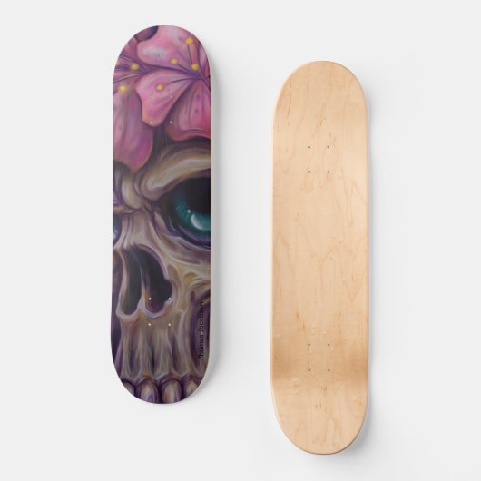 girly Schädel-Skateplattform Skateboard (Vorderseite)