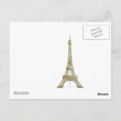 girly schicker romantischer Blumenparis-Eiffelturm Postkarte (Rückseite)