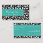 Girly Schnee-Leopard-Salon-Visitenkarten Visitenkarte (Vorne/Hinten)