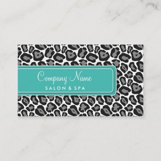 Girly Schnee-Leopard-Salon-Visitenkarten Visitenkarte (Vorderseite)